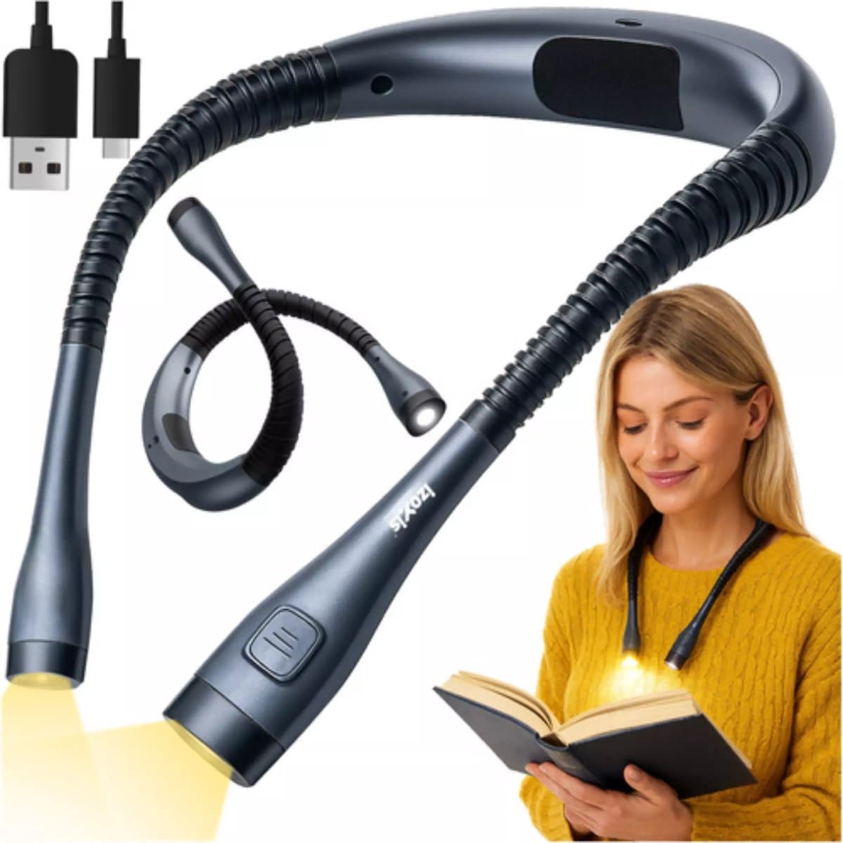 Izoxis LED nekleeslamp – flexibele leesverlichting zonder handen