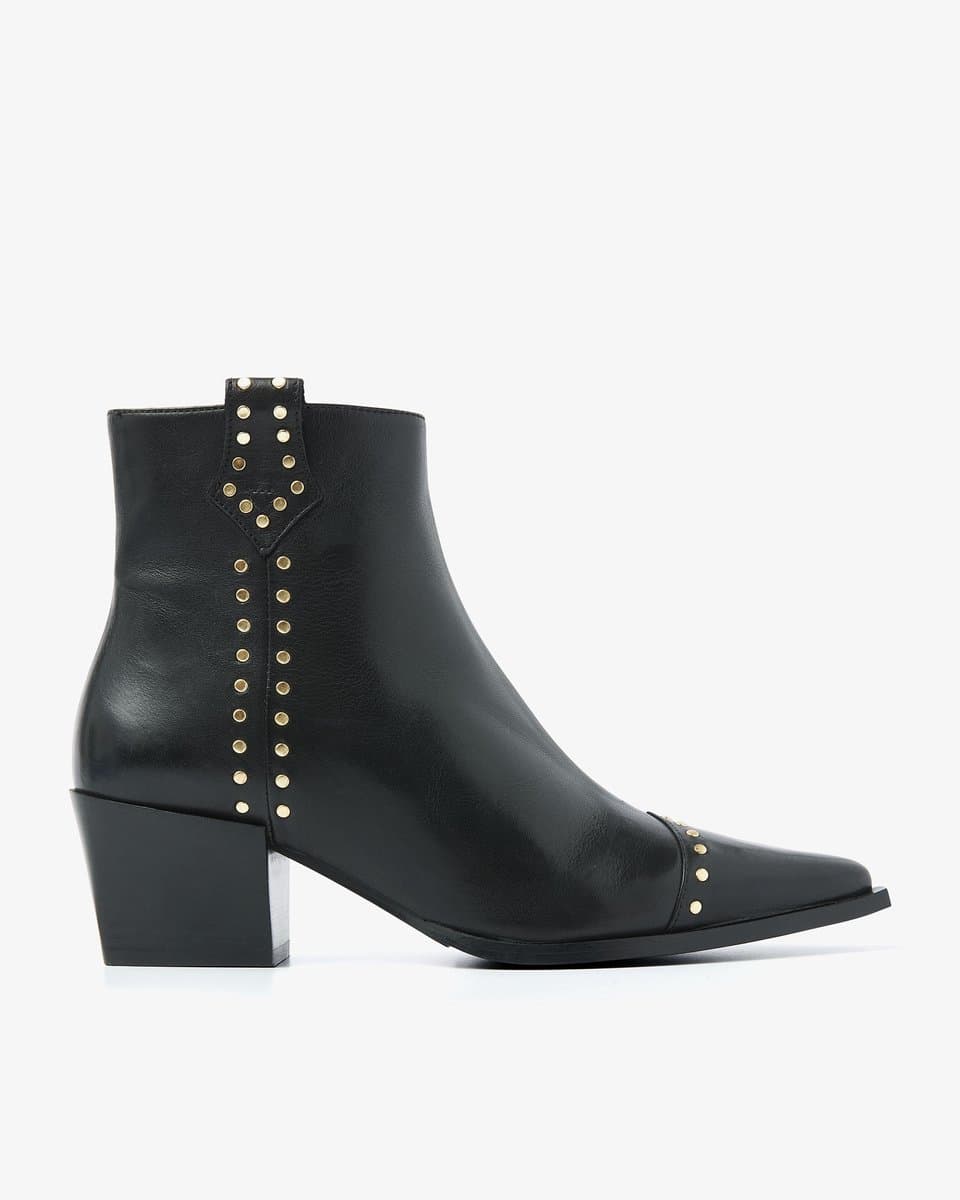 VIA VAI Kate Brandy Enkellaarsjes Dames - Leer - Zwart - Maat 39