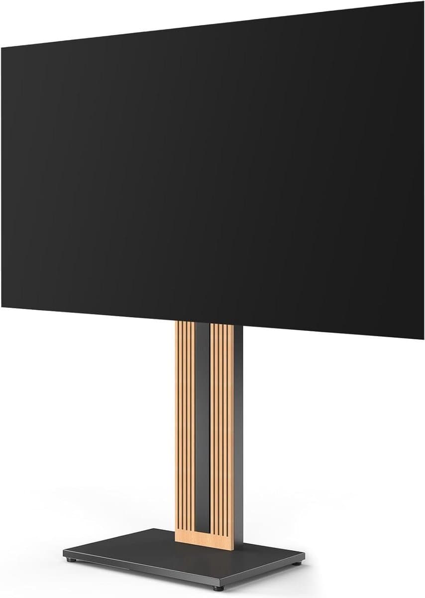 Zen Series Design Beech Wood TV Stand - Rotating Height Adjustable for 32-65 Inch TV