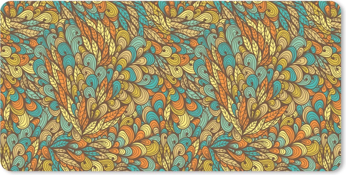 Muismat XXL 80x40 cm - Bureau onderlegger - Bureau mat Design - Bladeren - Abstract - Bureaumat - Gaming mousepad xl - Bureaulegger groot - Computer deskmat