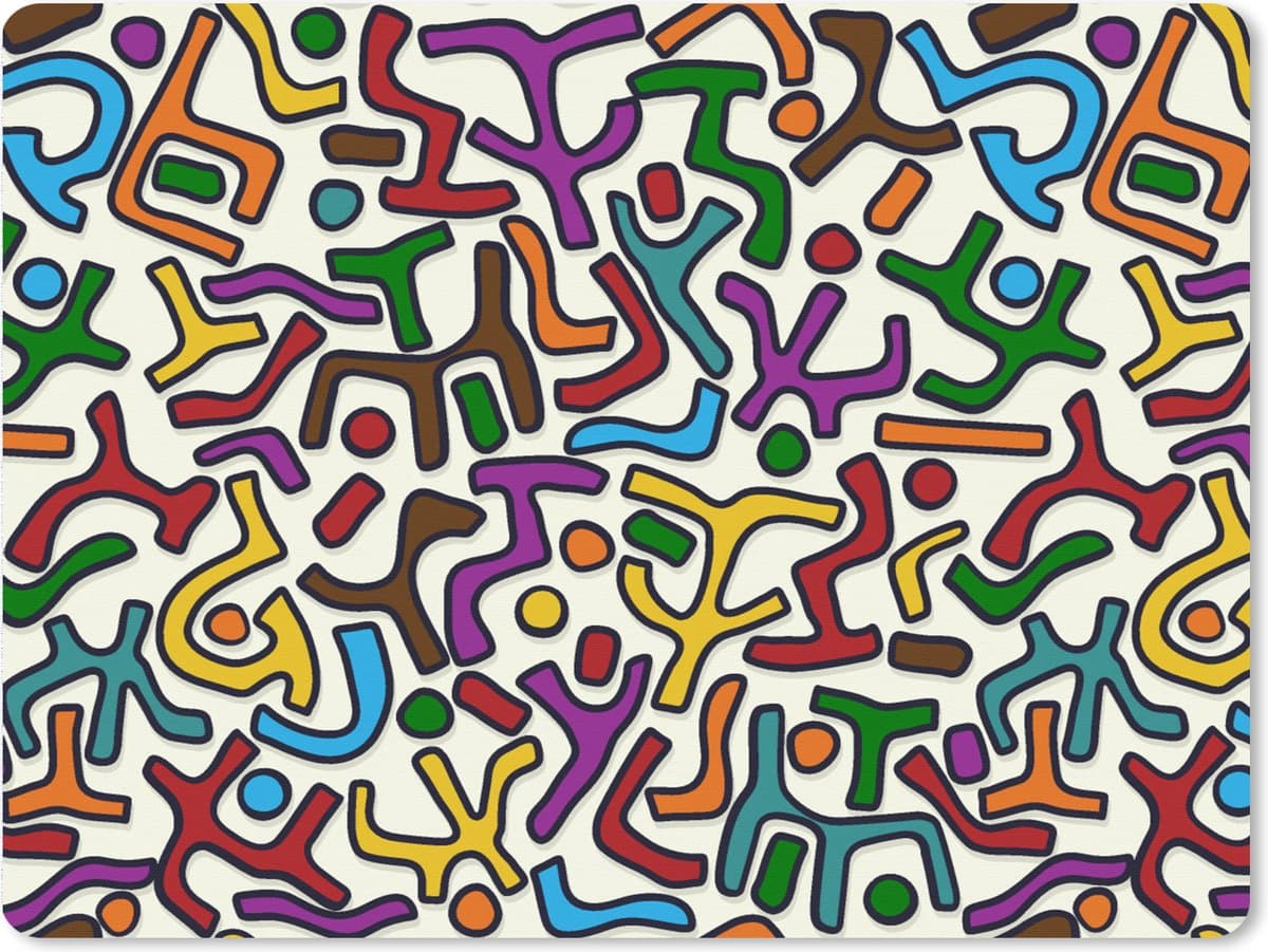 Muismat XXL 80x60 cm - Bureau onderlegger - Bureau mat Abstract - Patronen - Afrika - Bureaumat - Gaming mousepad xl - Bureaulegger groot - Computer deskmat