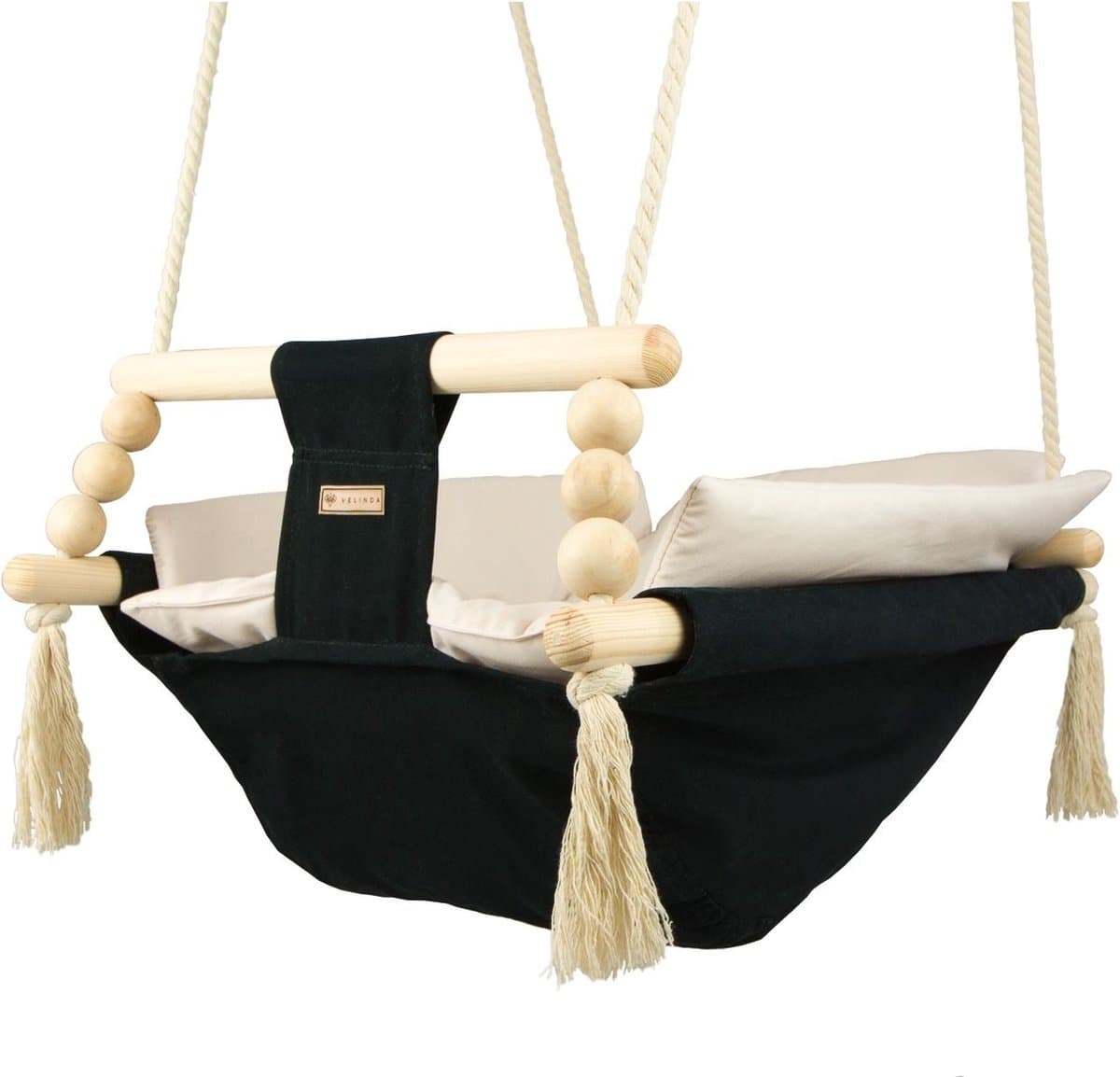 Babyschommel - voor binnen - zwart crème - tot 20 kg