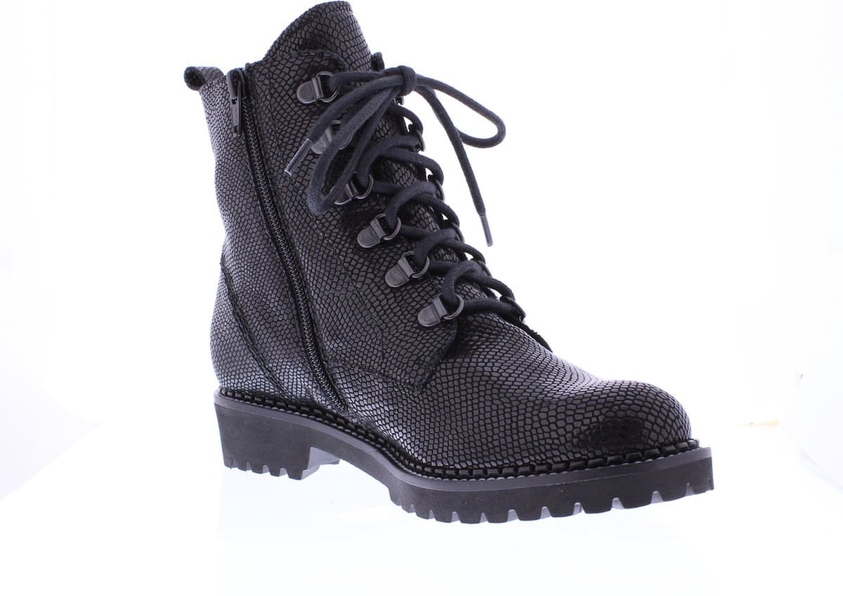 Verhulst - 6437A K - Hoge sneakersVeterlaarzenDames veterschoenenDames sneakersHalf-hoge schoenen - Kleur: Zwart - Maat: 36