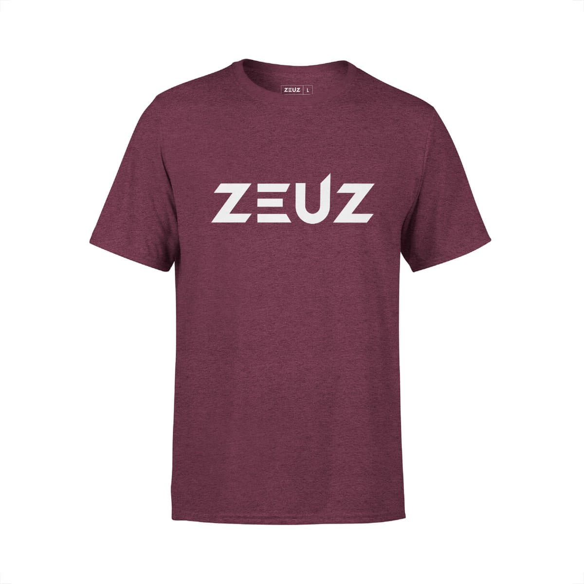 ZEUZ Sport T-Shirt Unisex - Sportkleding Man & Vrouw - Fitnesskleding Heren & Dames - Jongens & Dames Kleding voor Fitness, CrossFit & Gym - Maat XL - Bordeux Rood / Maroon