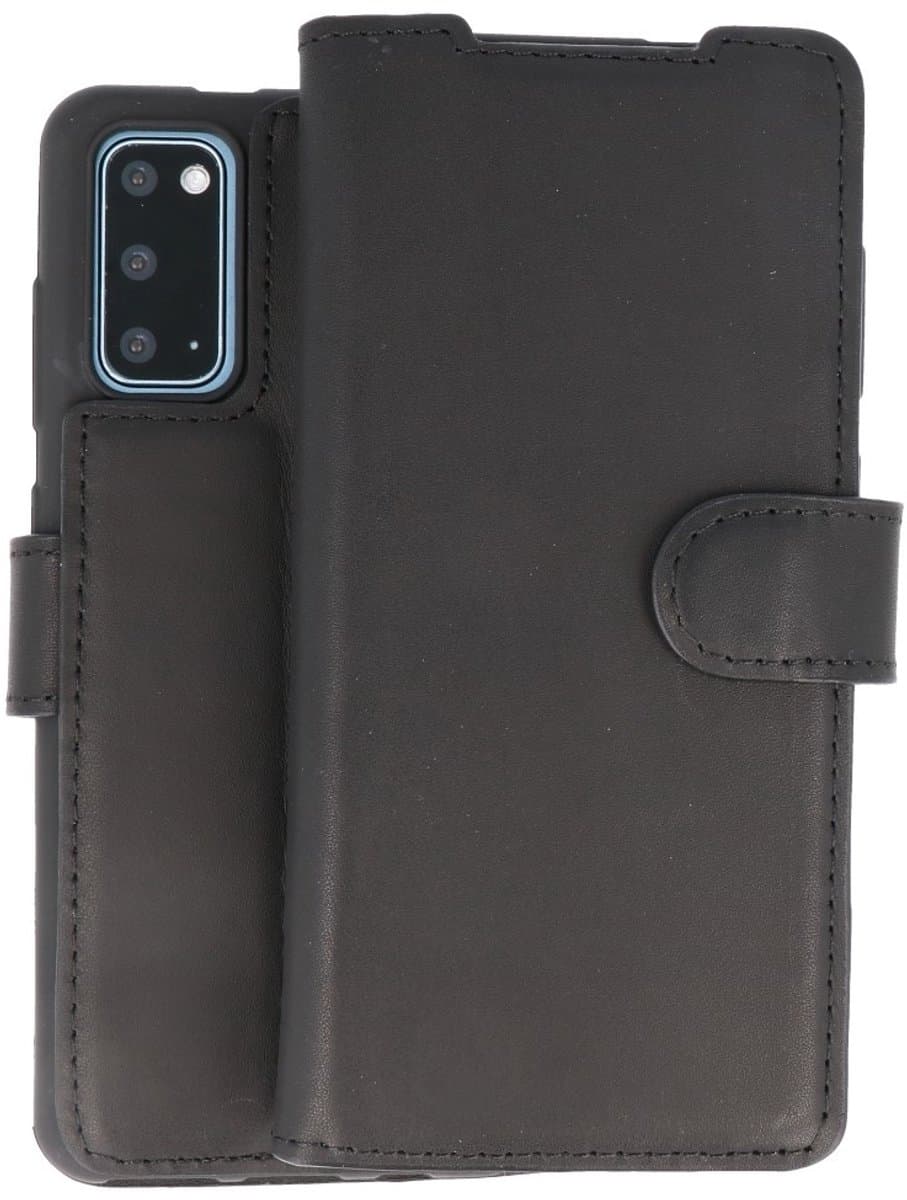 BAOHU Handmade Leer Telefoonhoesje - Wallet Case - Portemonnee Hoesje - Geschikt voor Samsung Galaxy S20 - Zwart