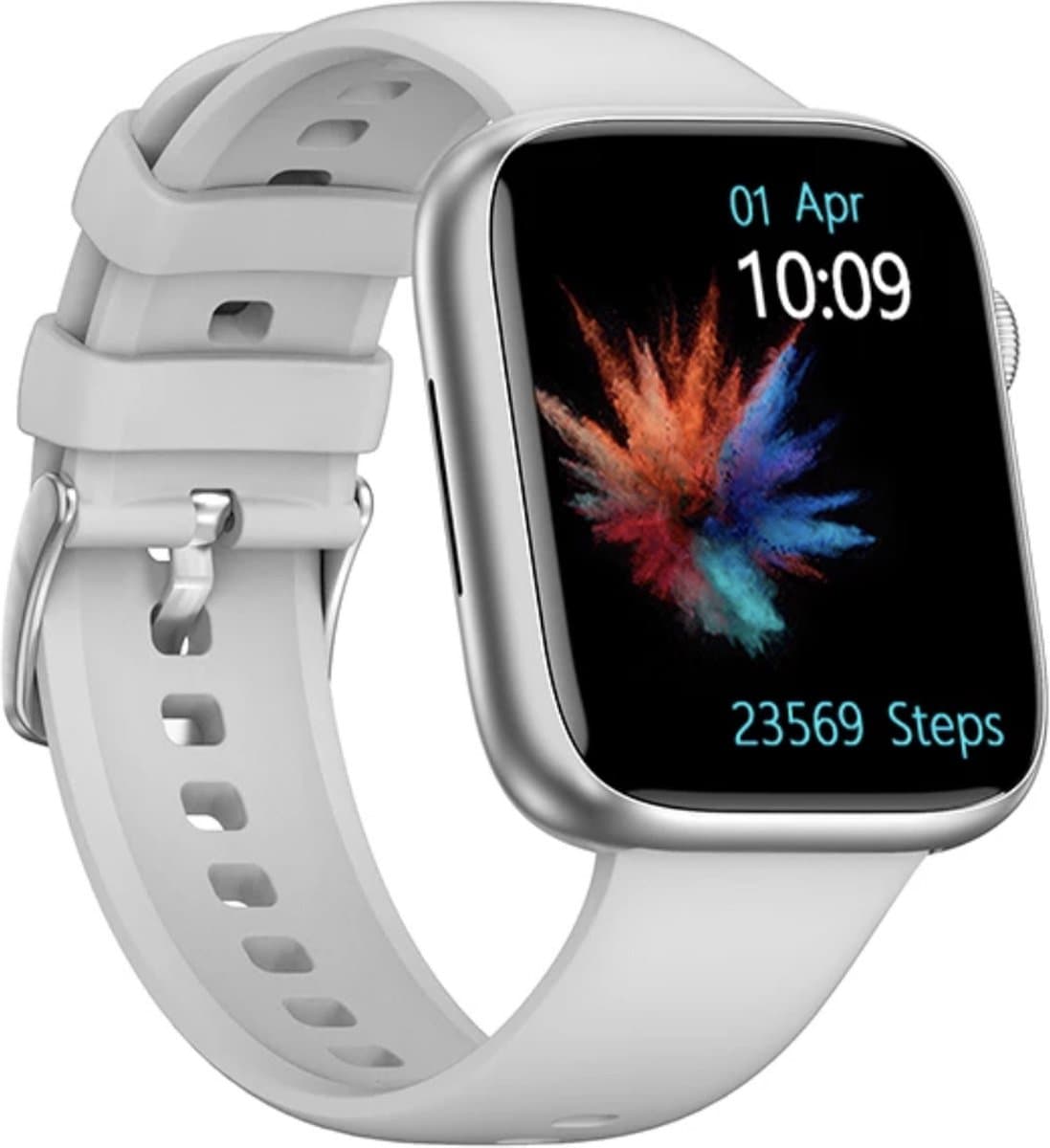 Smartwatch Rankos DT103 sporthorloge -Belfunctie -Sport Grijs siliconen Armband -Stappenteller -stijlvol -IP67 Waterbestendig -1.9 inch HD Vol Touchscreen - Voor Mannen&vrouwen- Hartslagmeter- Fitness Tracker - Slaapmonitor - Wekker -Voor ANDROID&IOS