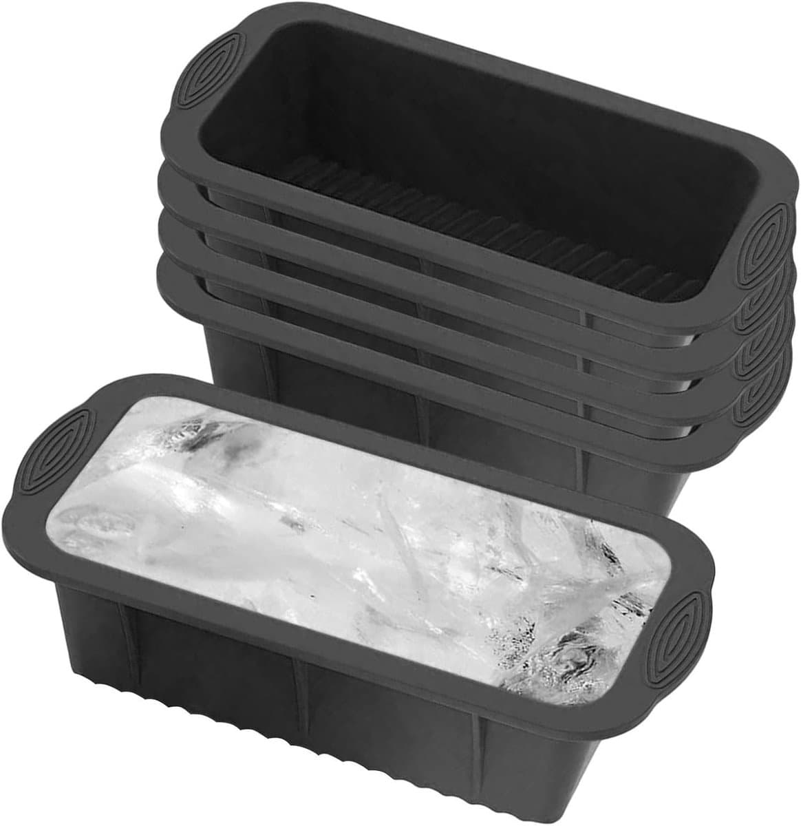 IJsblokkenvorm - Bewaardozen Vriezer - Koudwater Dompelen - Naadloos loskomen - 25 Centimeter - Zwart