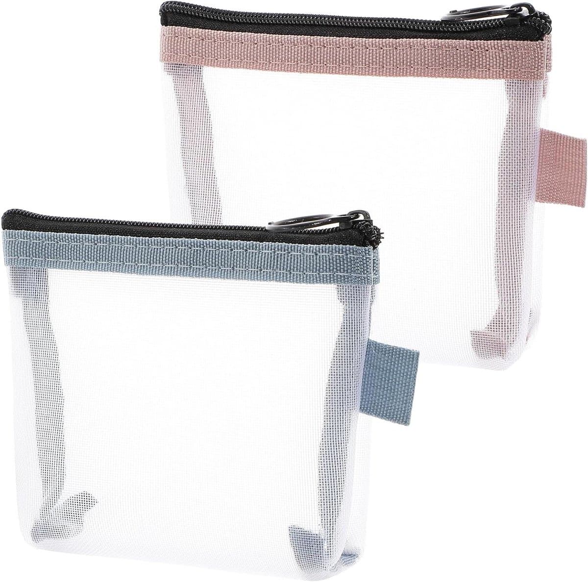 Make-up Tasjes - Opbergzakjes - Cosmetica Organiseren - Lichtgewicht Mesh - 2 stuks - Blauw Roze