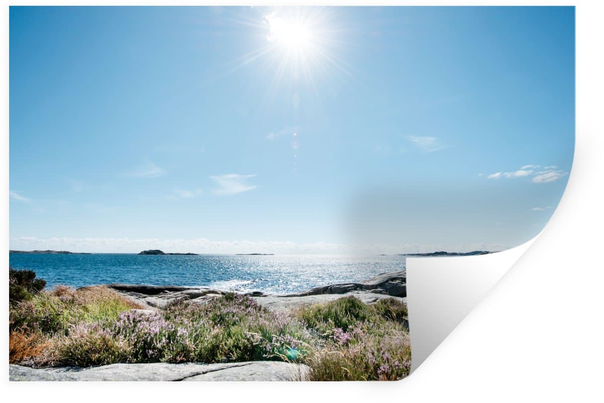 Muurstickers - Sticker Folie - Strand - Natuur - Zon - 60x40 cm - Plakfolie - Muurstickers Kinderkamer - Zelfklevend Behang - Zelfklevend behangpapier - Stickerfolie