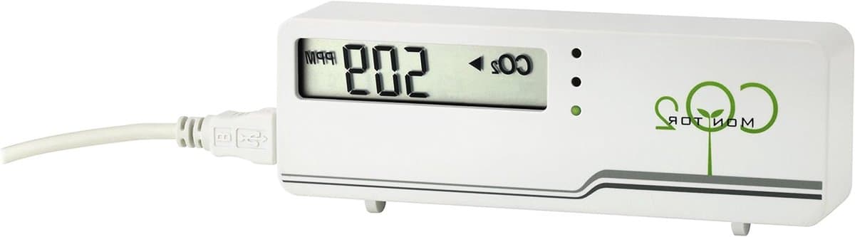 CO2 Monitor - Luchtkwaliteit Meter - Binnenklimaat Bewaken - Verkeerslicht Weergave - 116 x 42 mm - Wit