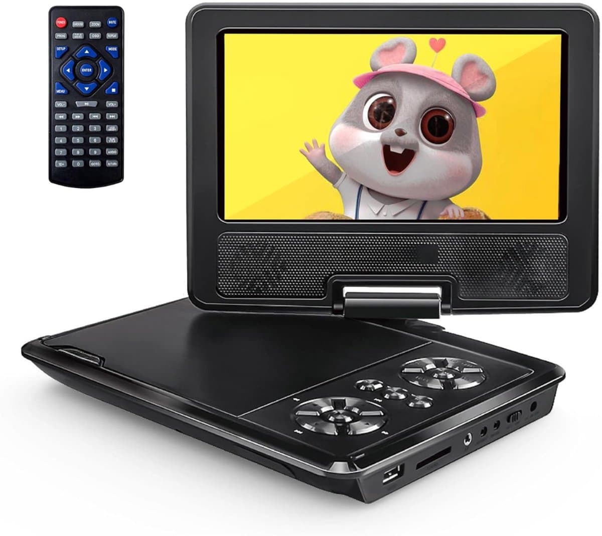KIRA® Draagbare DVD Speler - 7.5-inch HD Scherm - Draaibaar Scherm - Zwart - 21 cm x 16 cm x 5 cm