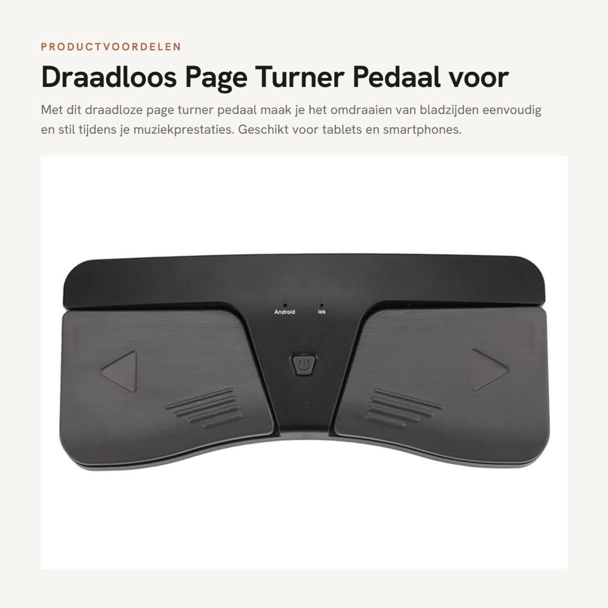 Dailygoods - Draadloos Page Turner Pedaal voor Tablets en Telefoons