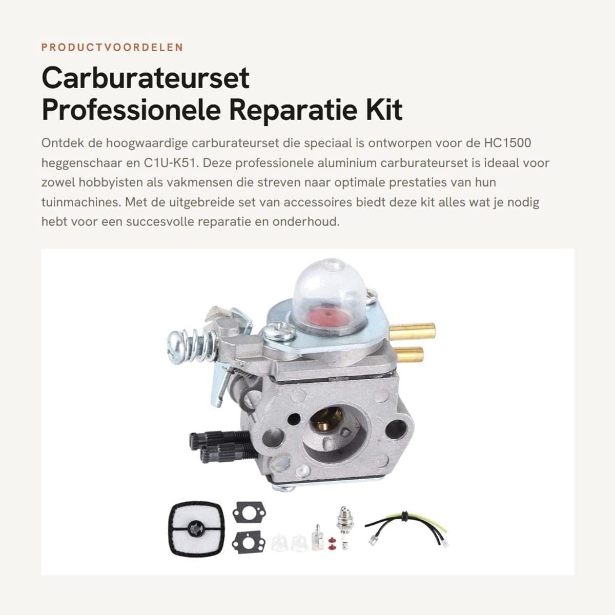 Dailygoods- Carburateurset Professionele Aluminium - Carburateur Synchronisatie Set - Carburateur Afstelgereedschap - Accessoires - Geschikt voor HC1500 - Inclusief 10 accessoires