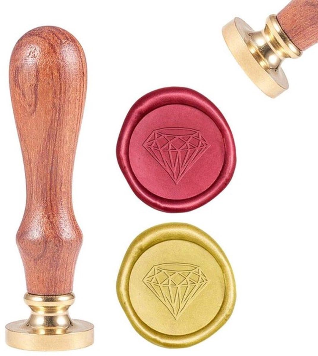 - Wax Seal Stempel - Retro - Hout - Verwijderbare Messing Seal - Handvat - Envelop - Uitnodiging - Bruiloft - Versiering - Fles Decoratie - Gift Card - Verpakking