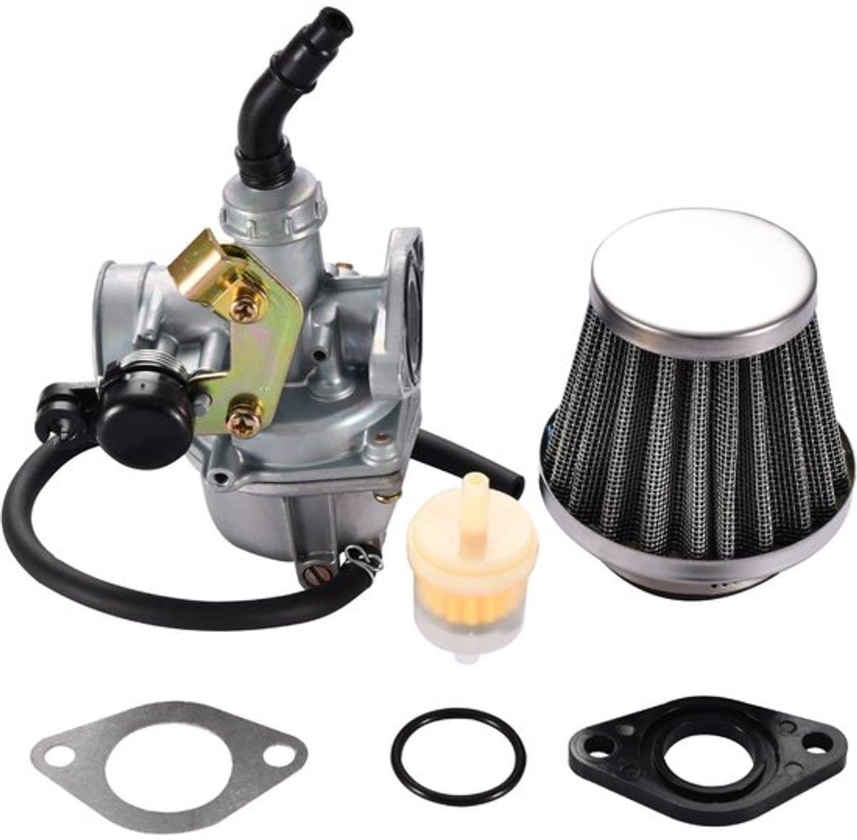 Carburateur Vervanging 19mm - Luchtfilter 35mm - Choke Kabel - Voor 50cc/70cc/90cc/110cc/125cc - Eenvoudig te Installeren - Perfecte Luchtstroom - Motorcarburateur