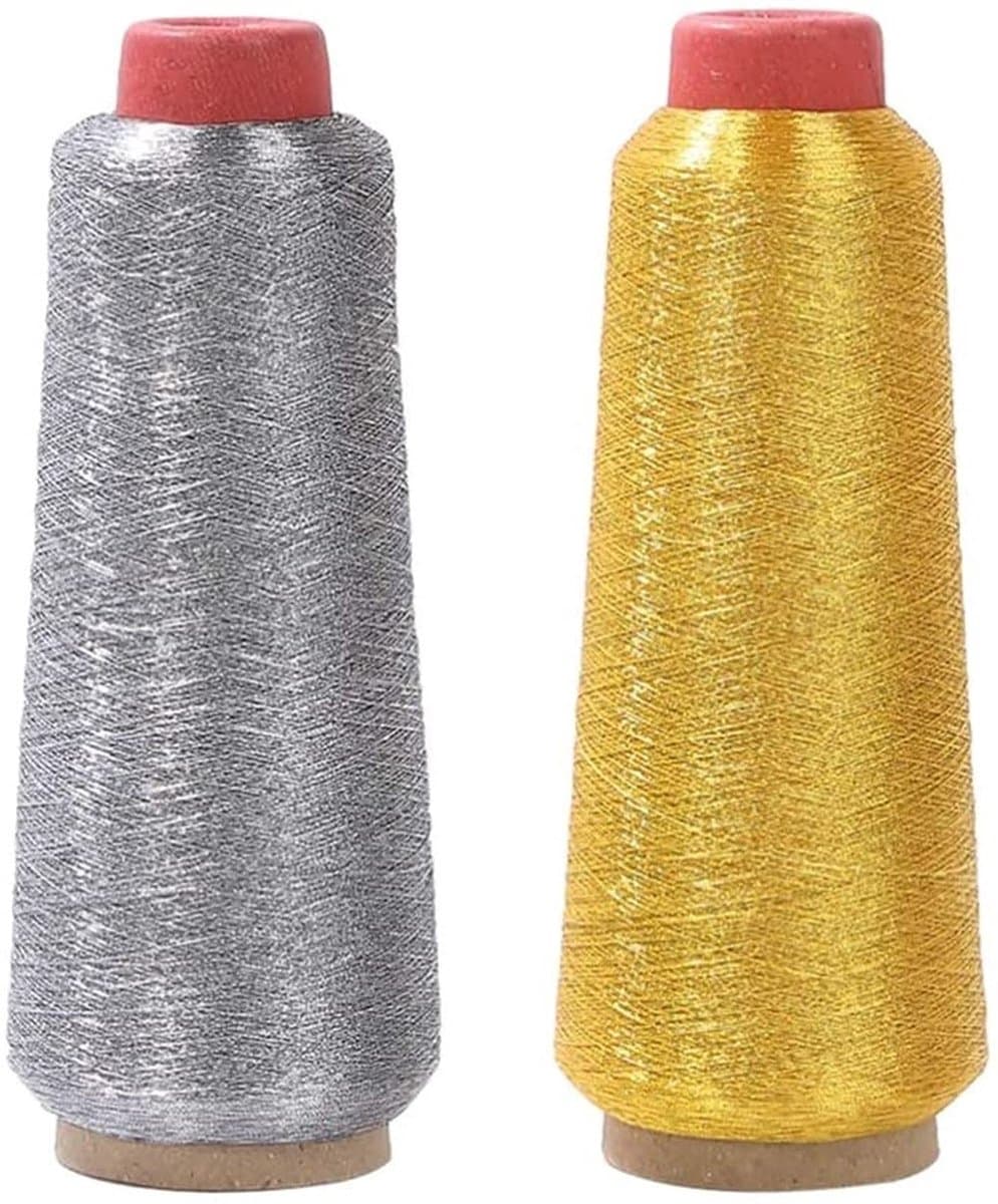 Dailygoods - Borduurgaren - Polyester - Duurzaam en veelzijdig - Goud en zilver - Voor naaimachine en borduurwerk - Perfect voor creatievelingen - 2 r...
