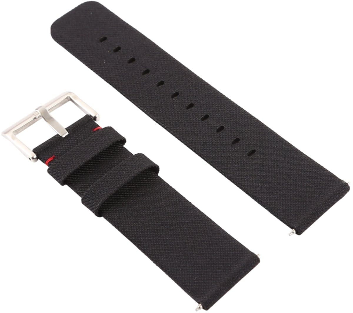 Simple Fashion Canvas polsband voor Fitbit Versa / Versa 2 (zwart)