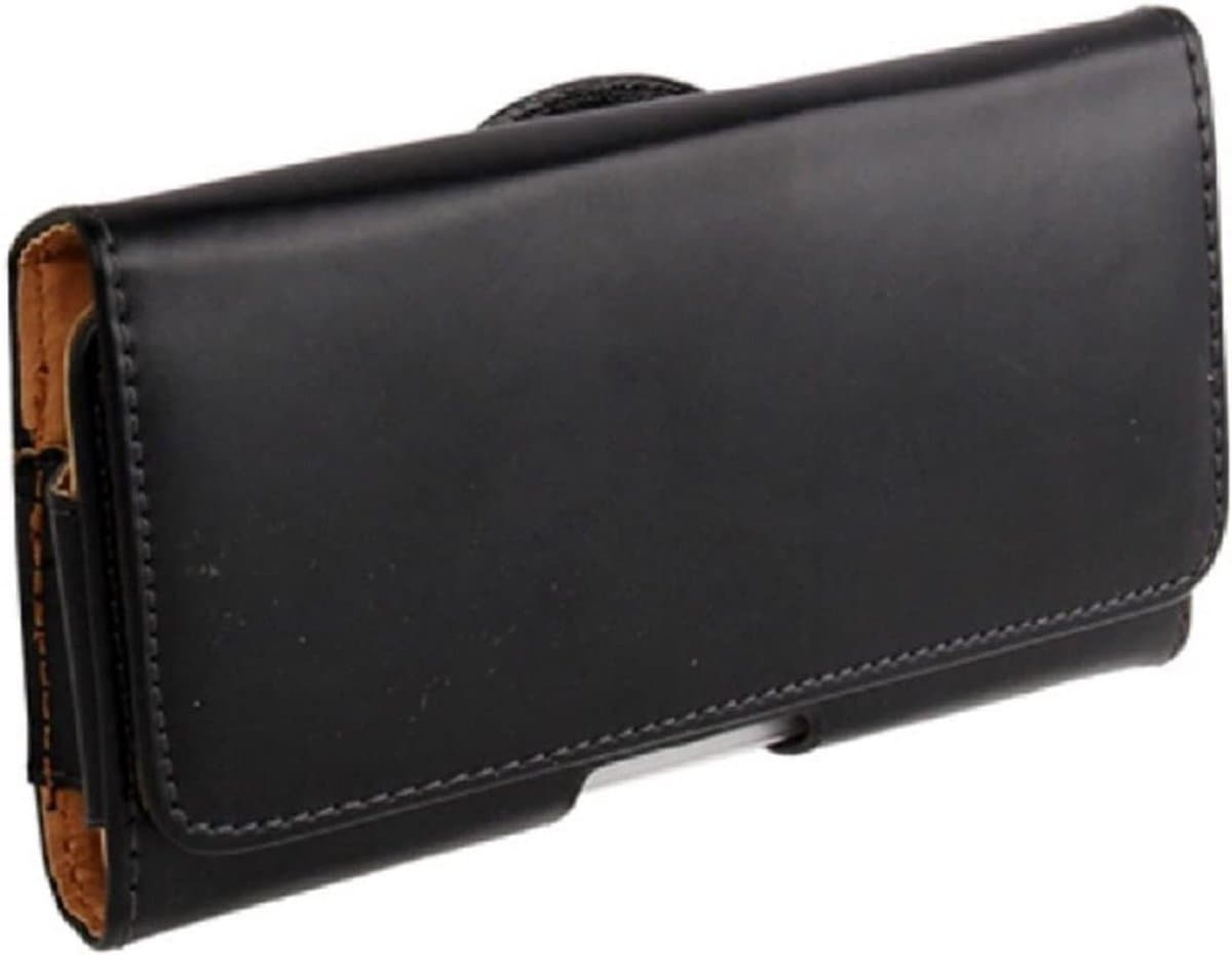 Holster belt clip smooth synthetic leather horizontal voor LG Velvet (2020) - Black