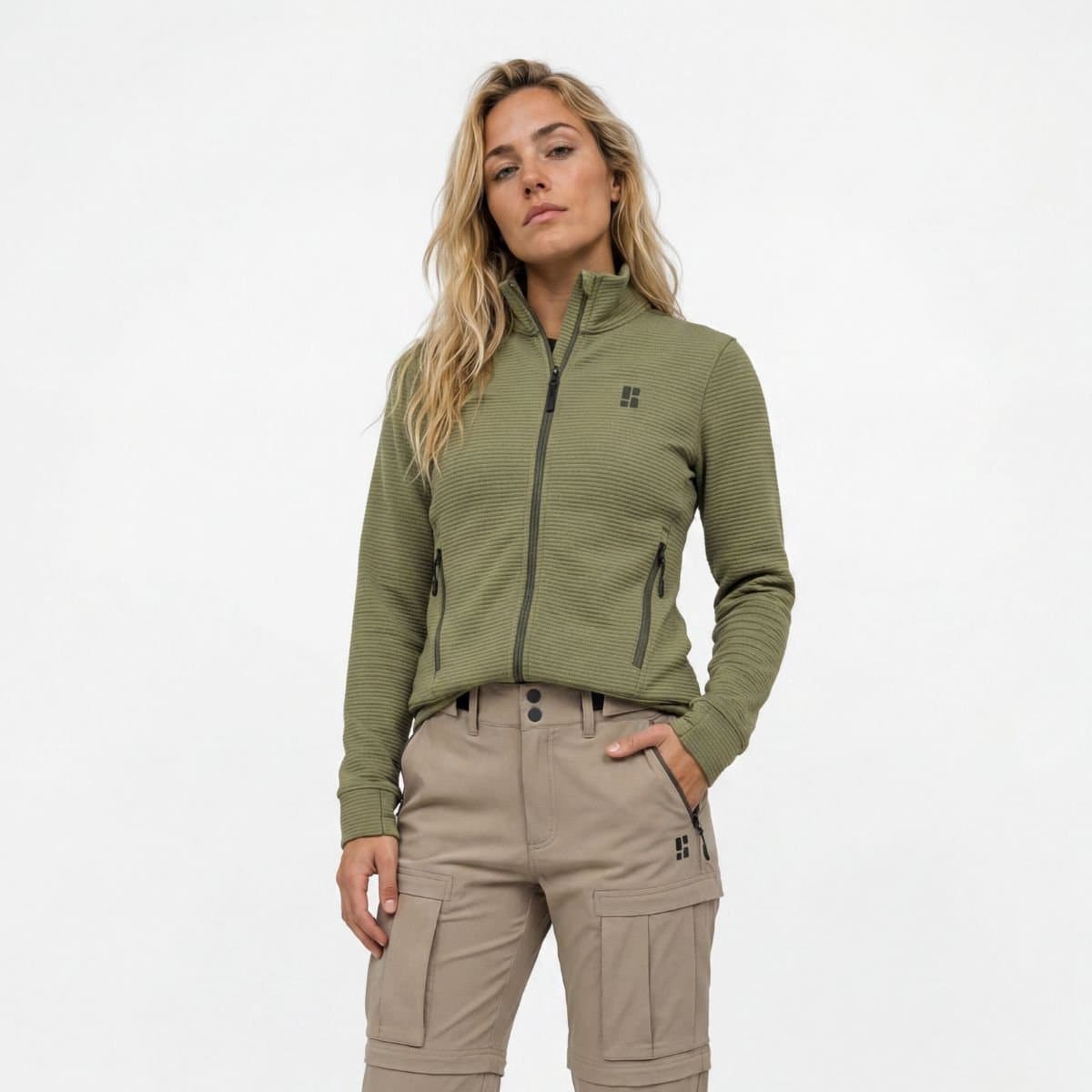 Poederbaas Outdoor Vest Dames - Waffle Jacket - Lichtgewicht & Ademend - Wandelvest & outdoor activiteiten - Olive Green - Maat XXL