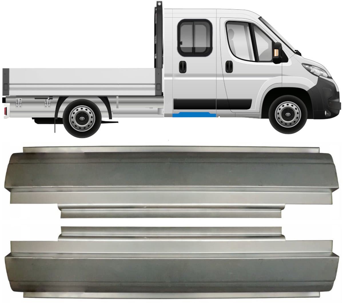 Reparatiepaneel achter dorpel voor Toyota Proace Max 2024- / Links + Rechts