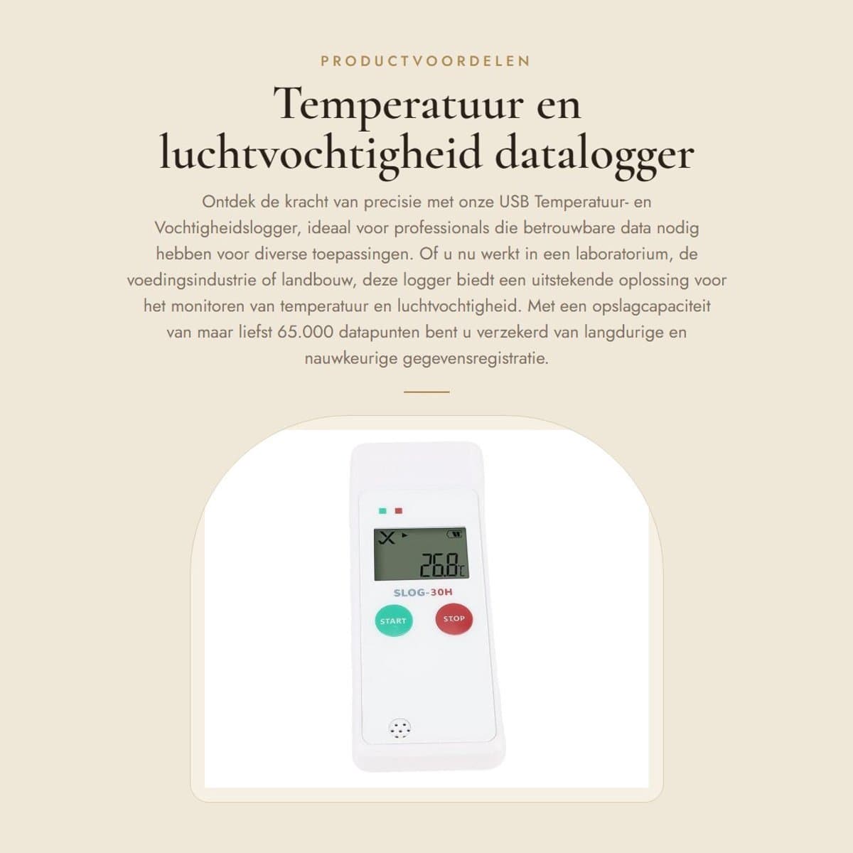 Solidchoice - Temperatuur en luchtvochtigheid datalogger - Dataopslag - Hoge nauwkeurigheid - Koelkastthermometer - PDF CSV rapport - Geschikt voor koe...