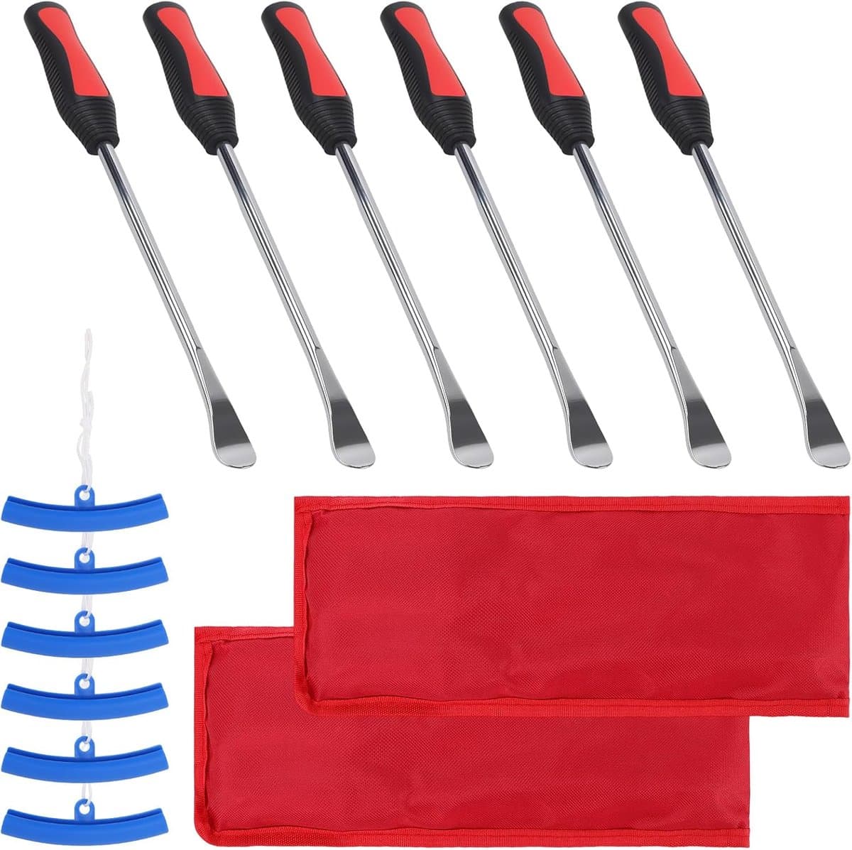 6 stuks monteerijzer, 29 cm banden, monteerijzer bandenmonteerhendel met 3 randbeschermers, bandenwisselgereedschap, fietsbandenlichter, set voor motorfiets, fiets, scooter
