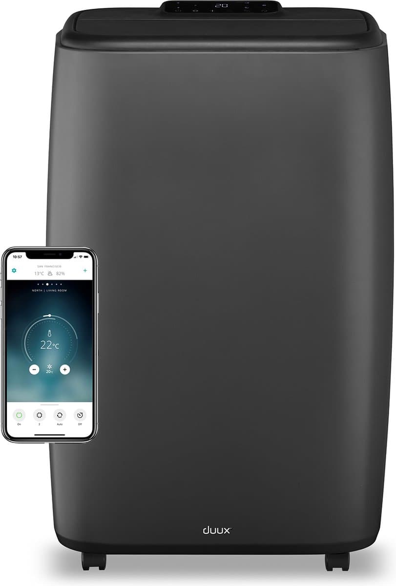Duux North Smart Mobiele Airco - 18K BTU - Mobiele Airconditioning met Nachtmodus - Grijs