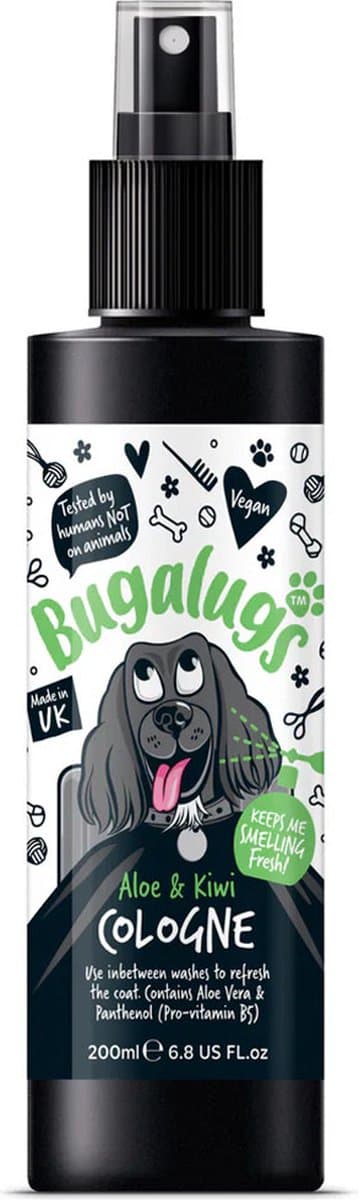 Bugalugs - Vachtverzorging hond - Aloë & Kiwi hondenparfum - Alle huidtypes - Dierproefvrij - Vegan - 200 ml