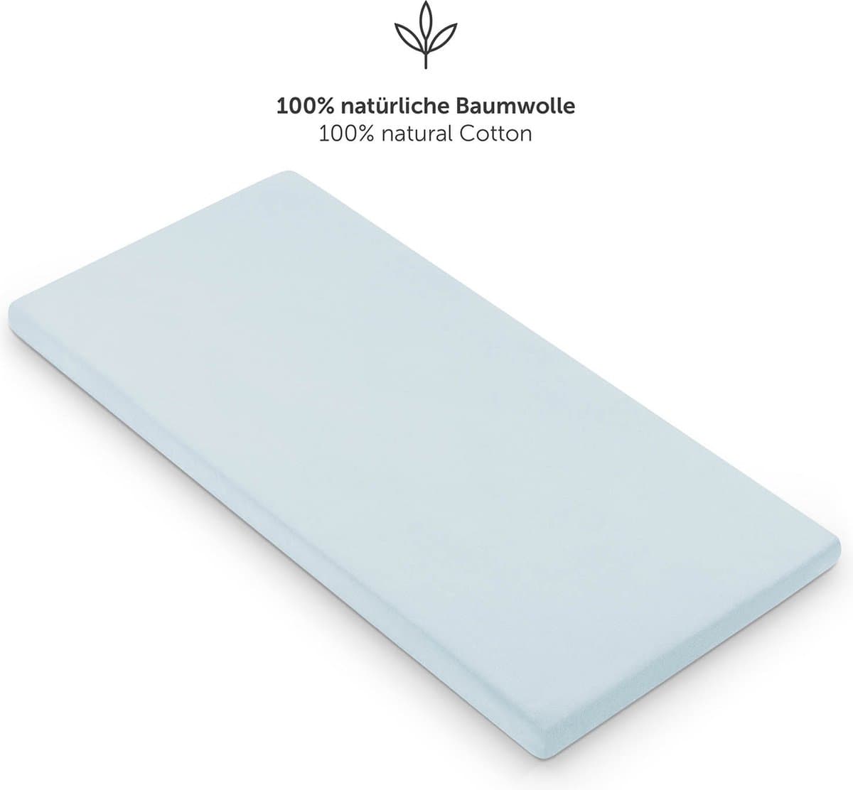 Laleni Jersey Baby/Kind Hoeslaken - Actief Ademend - Oeko-Tex Certificeerd - Babybed, Wieg, Kinderbed 100 x 100 x 10cm, lichtblauw, vierkant, set van 2
