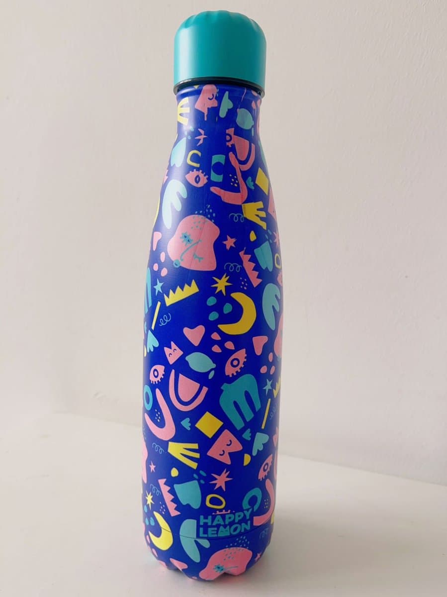 Floraweg Thermosfles, 500 ml, roestvrij staal, vacuüm-isolatiefles met thermosfles voor hardlopen, fitness, yoga, outdoor en camping, vrij van BPA, niet in de vaatwasser