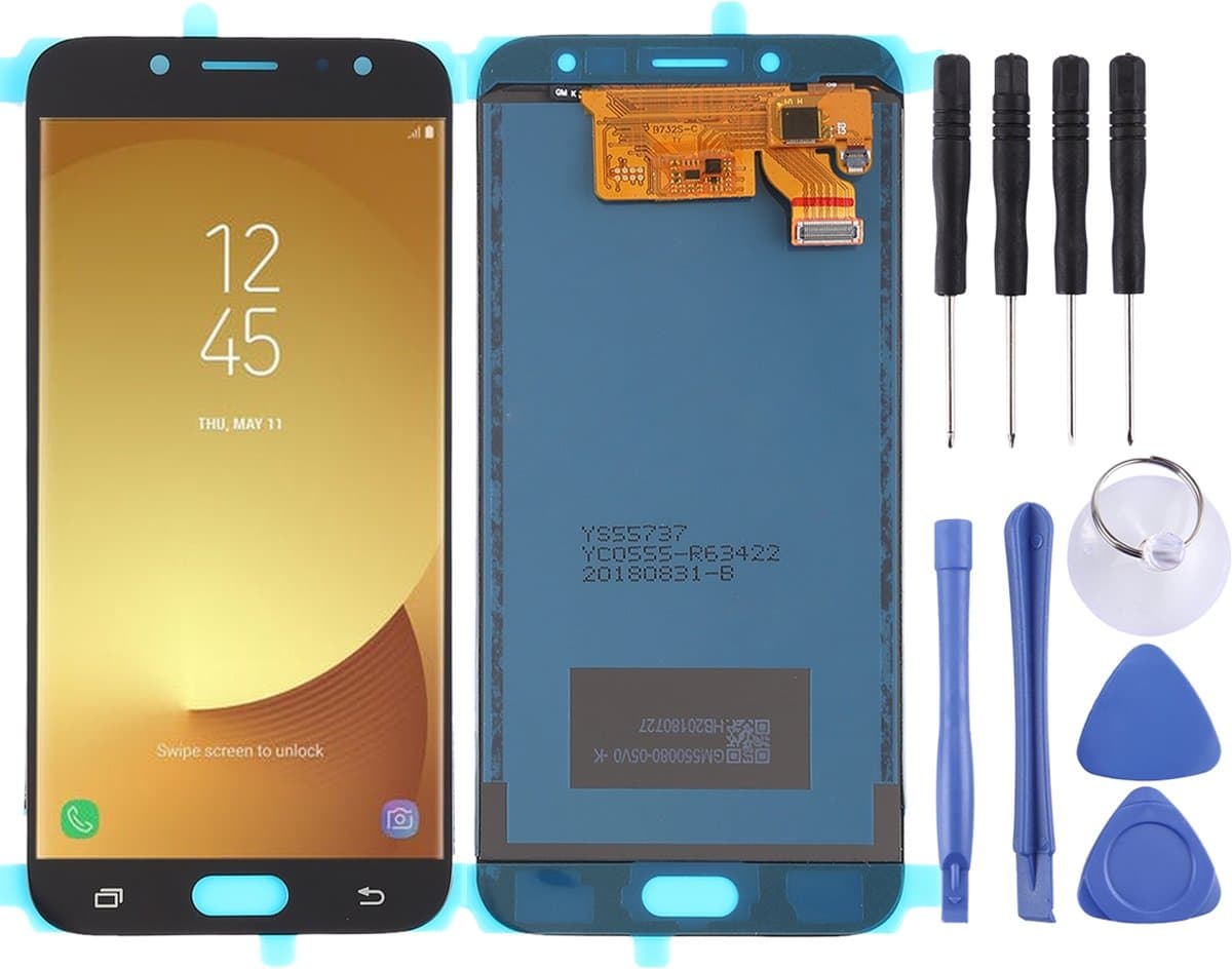 Lcd-scherm en Digitizer Full Assembly (TFT-materiaal) voor Galaxy J7 (2017), J730F / DS, J730FM / DS (zwart)