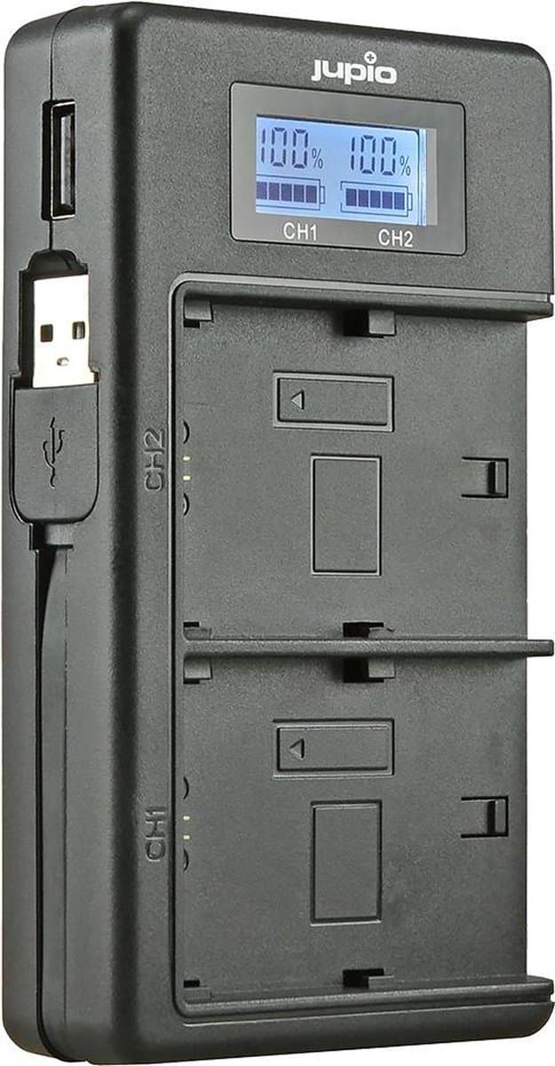 Jupio USB Duo Charger LCD voor Canon LP-E17