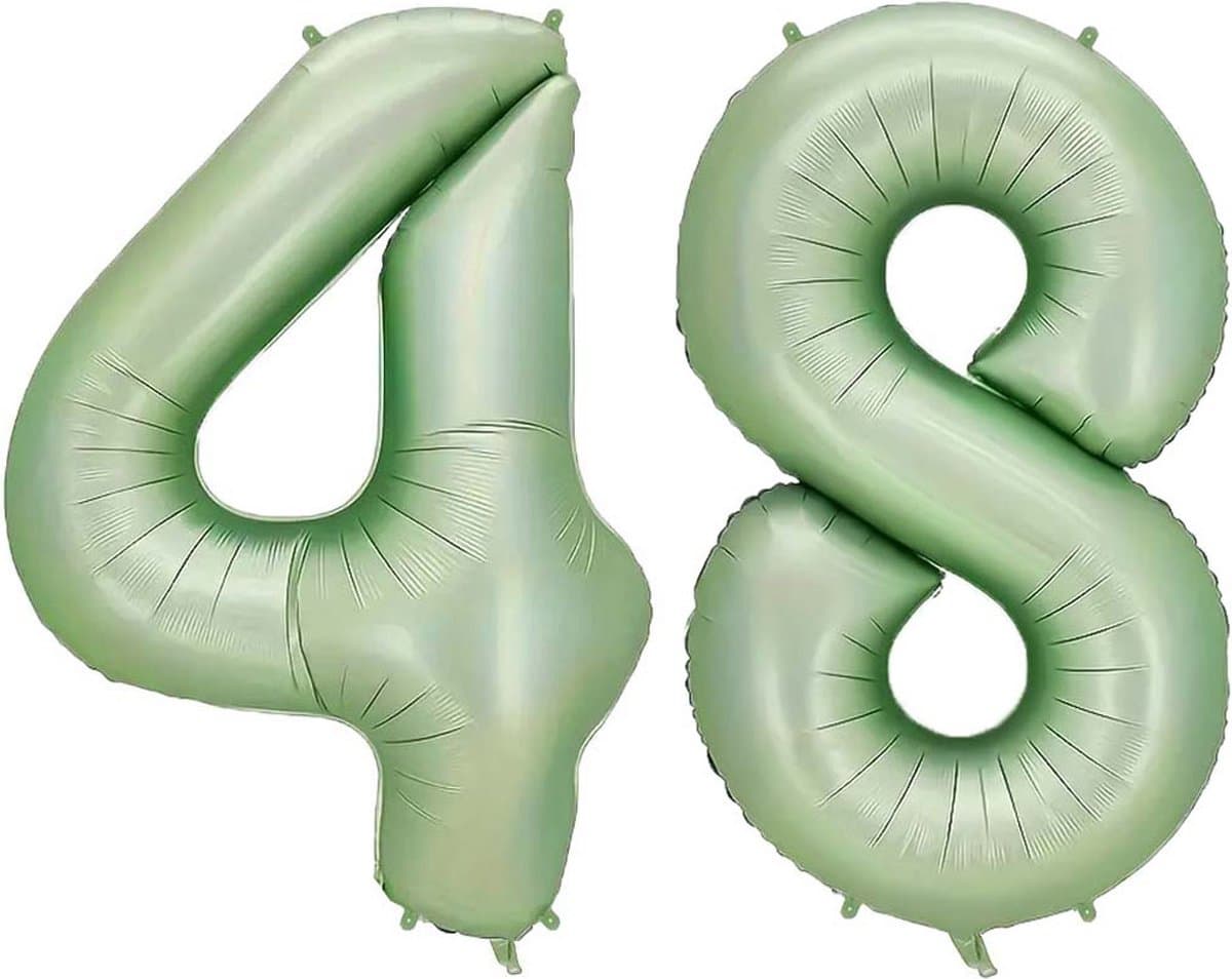 Cijfer Ballonnen Ballon Cijfer 48 Verjaardag Versiering Feest Helium Ballonnen Cijferballon Folieballon Groen Xl Formaat