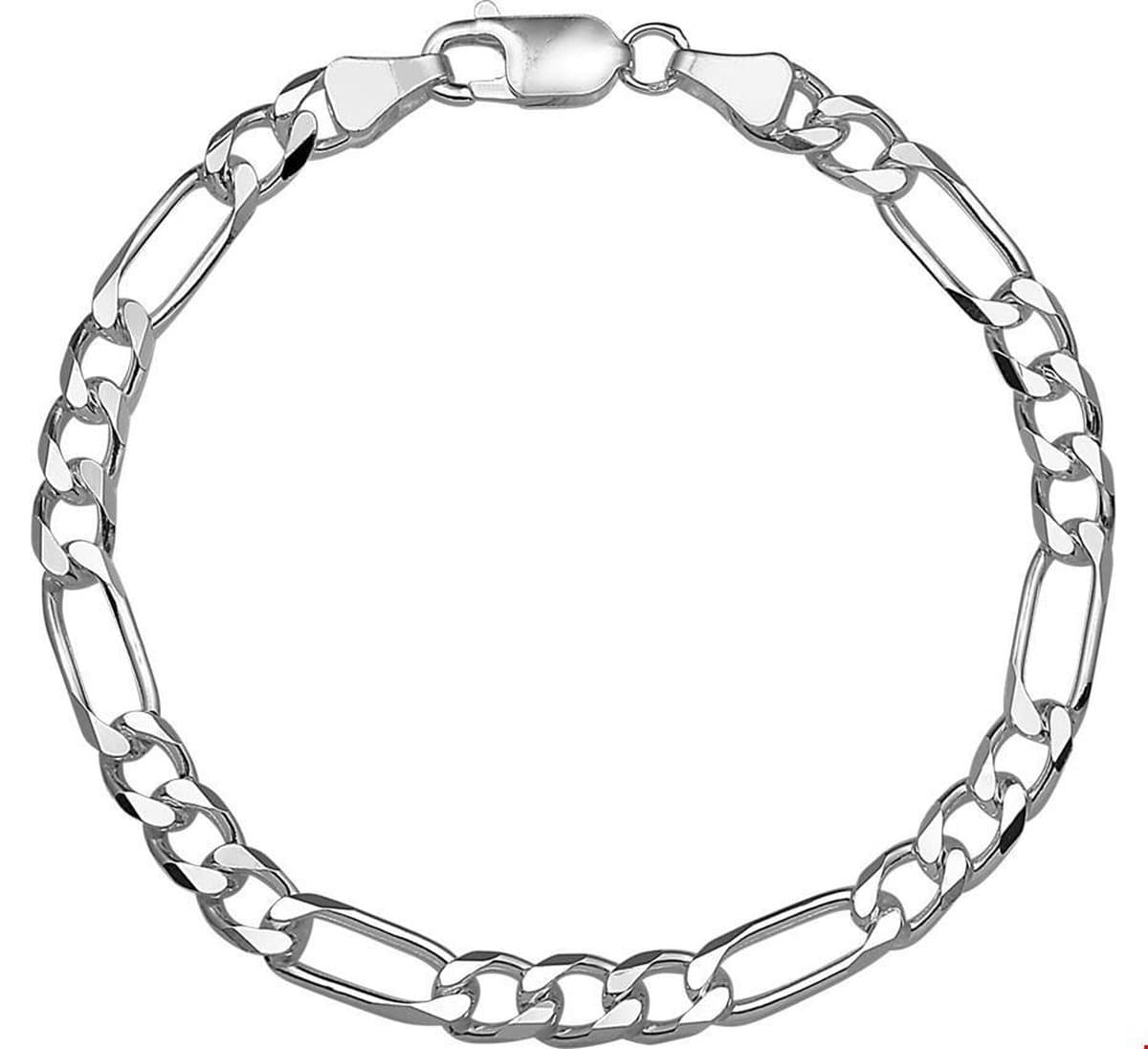 Zilver Gerhodineerd Armband Figaro 5,0 Mm 20 Cm 1321668