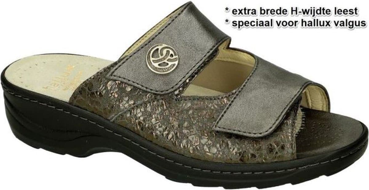 Fidelio Hallux -Dames - grijs donker - slippers & muiltjes - maat 35