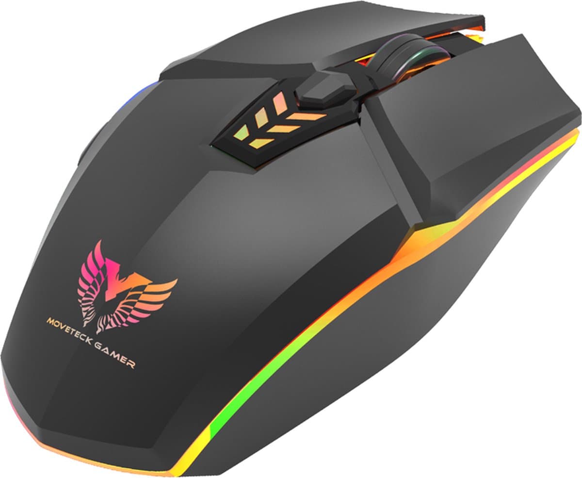 Movetech Gaming Mouse met draad 6D - Muis met draad en LED Licht - Rechtshandig - RGB