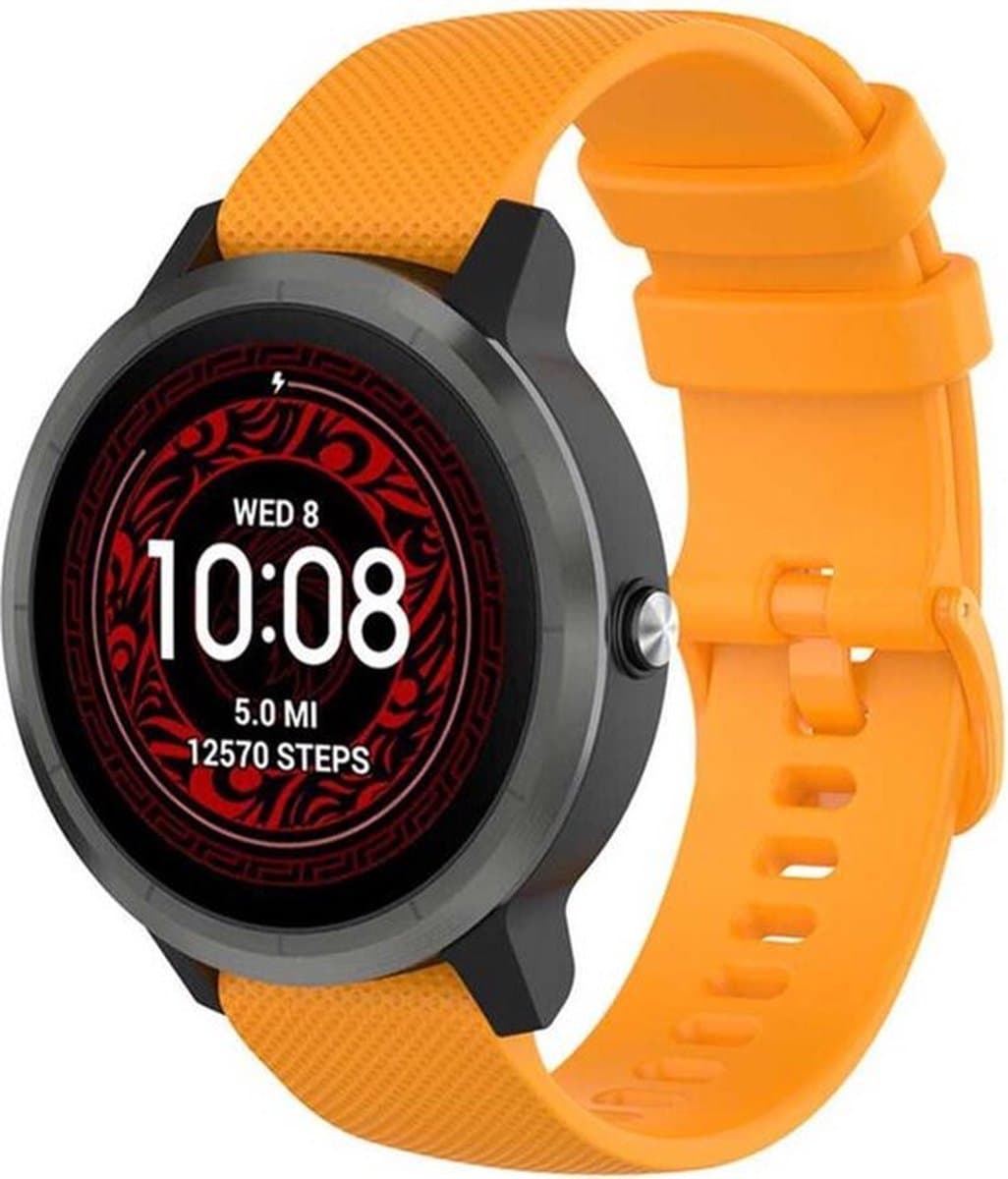 Shop4 - Geschikt voor Garmin Forerunner 245 Bandje - Siliconen Oranje