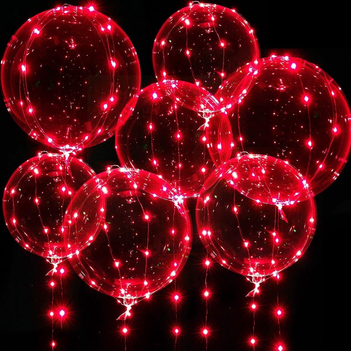 Lichtgevende Bobo Ballonnen 20 Inch, 7 Stuks met 3M Verlichting voor Feestdagen, Verjaardagen en Bruiloften