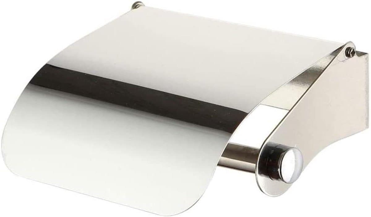 Toiletrolhouder - Papierhouder Wandmontage - Badkamer Organisatie - Roestvrijstaal Bestand - 17 x 17 x 10 cm - Zilver
