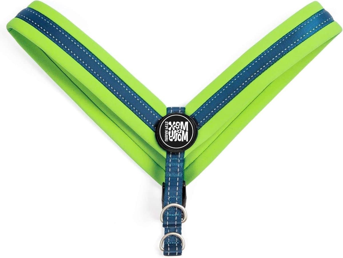Hondenharnas - Honden tuigje - Veilig wandelen - Reflecterende naden - Maat XL - Limegroen