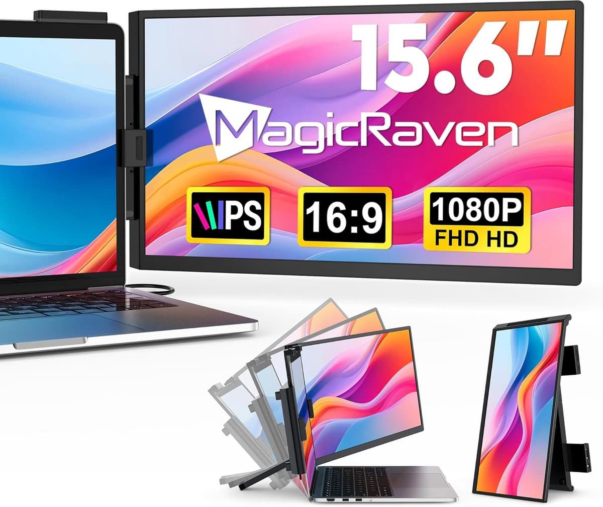 Draagbare Monitor 15.6" FHD 1080P IPS Schermvergroting voor Laptop
