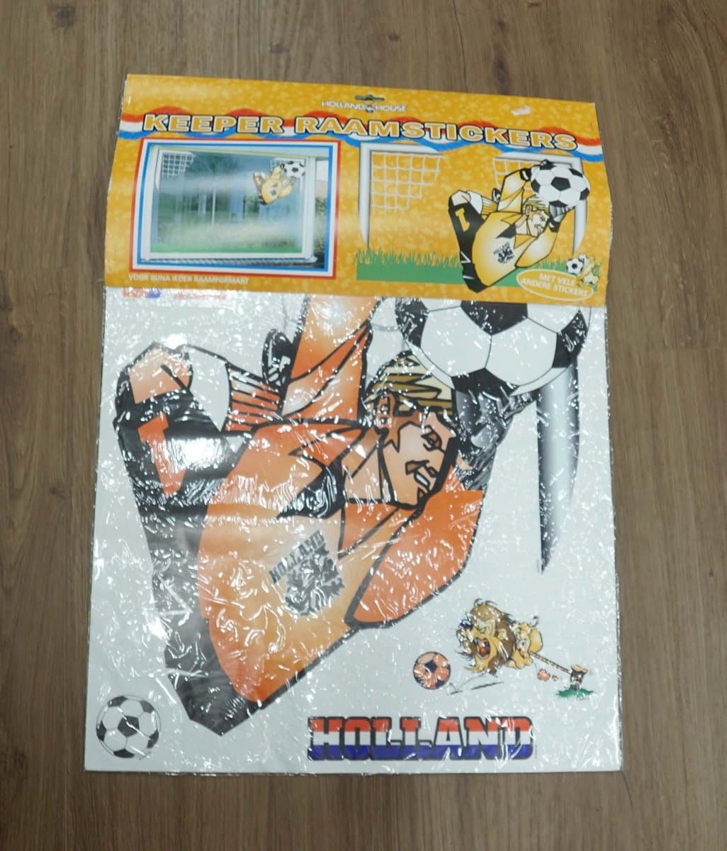 WK Keeper raamstickers - WK 2026 raamstickers voor binnen of buiten - raamsticker keeper in goal - leuke WK Holland raamversiering - doel van Nederland elftal op raam - WK versiering 2026