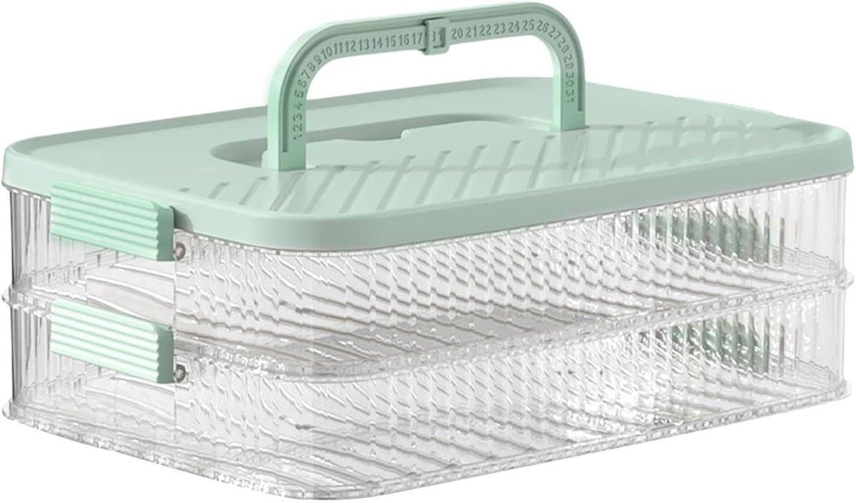 Meerlaagse Voedselcontainer - Spekcontainer Koelkast Stapelbare Doos - Voedsel Organiseren - Luchtdichte Deksel - 295 x 21 x 10 cm
