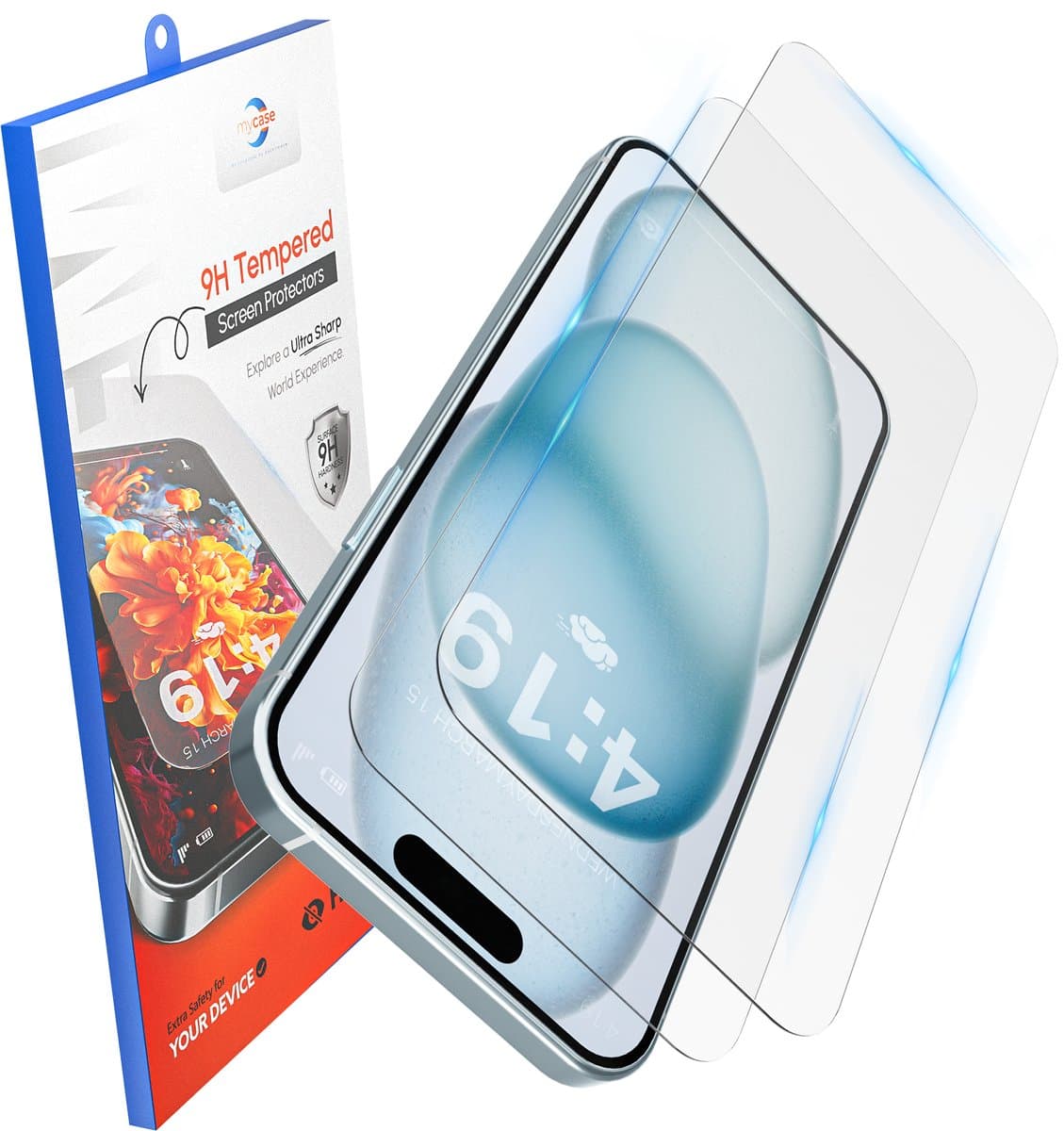 Screenprotector - Geschikt voor iPhone 15 Tempered Glass - 2 stuks screen protector – beschermglas