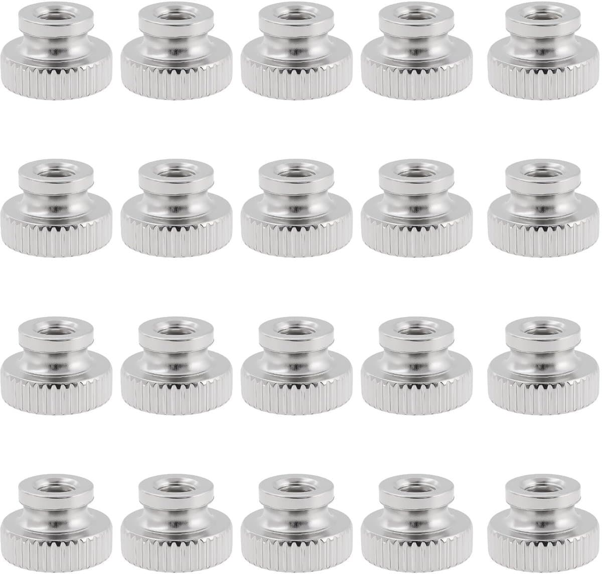 JHUBERS- Knurled Thumb Nuts M4 - 80 Stuks - Hoogwaardige Koolstofstaal - Nickel Geplateerd - Antislip - Voor 3D Printers - Corrosiebestendig - Moeren