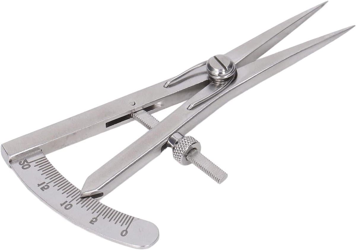 Leder Markering Tool - Rand Perser Meetinstrument - Lederbewerking - Verstelbaar Schroefsluiting - 15.4 x 8.8 cm - Metaal