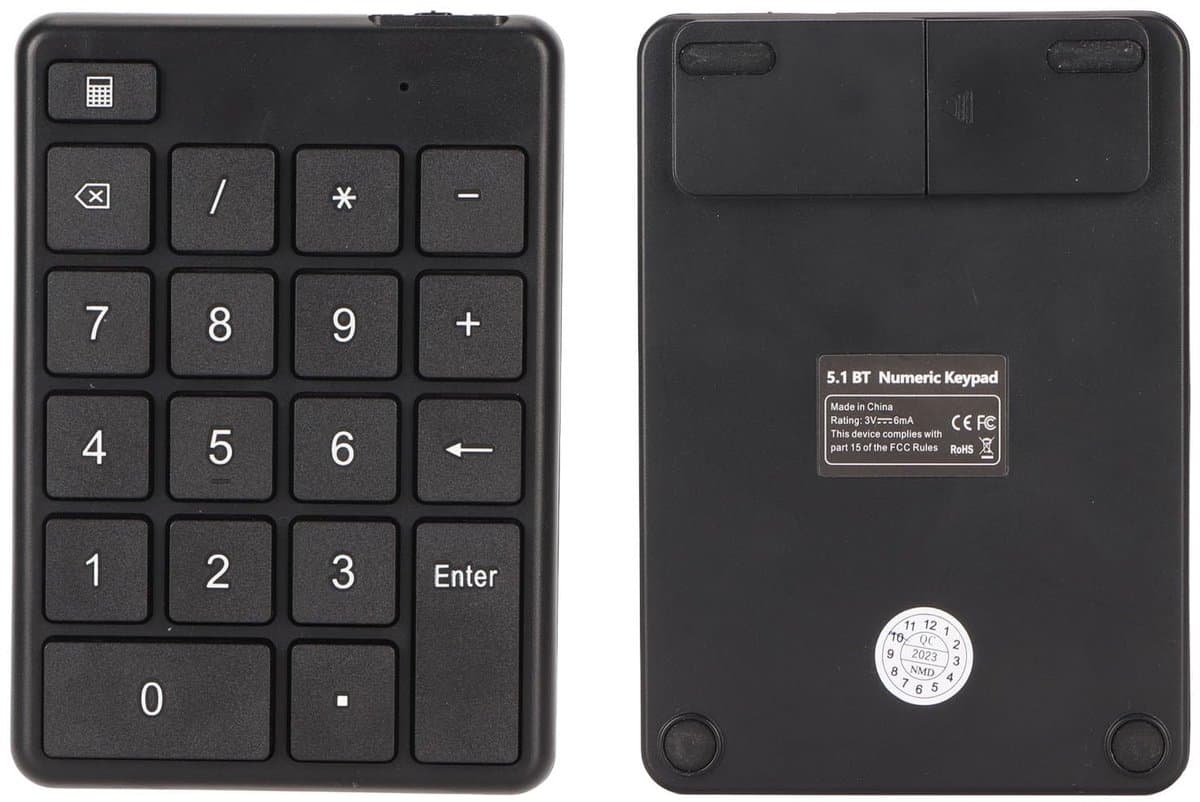 Dailygoods - Draadloze Nummerpad - Bluetooth Nummerblok - Externe Slim Financiële Boekhouding - Draagbaar - 19 Toetsen - Geschikt voor Laptop en Deskt...