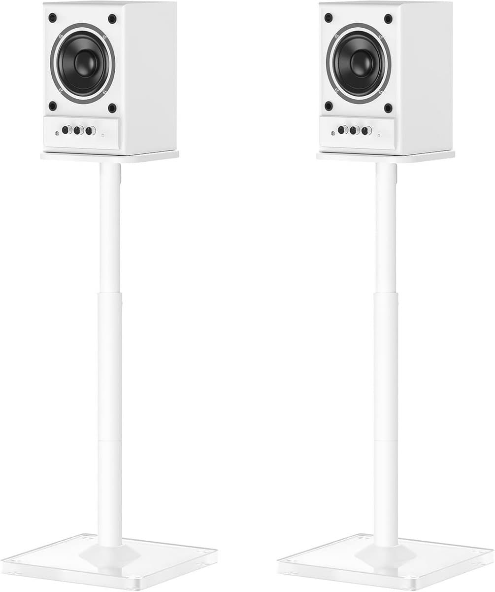 Speaker Stands - Muziek Stands - Audio Verbeteren - In Hoogte Verstelbaar - Tot 95 cm - Wit