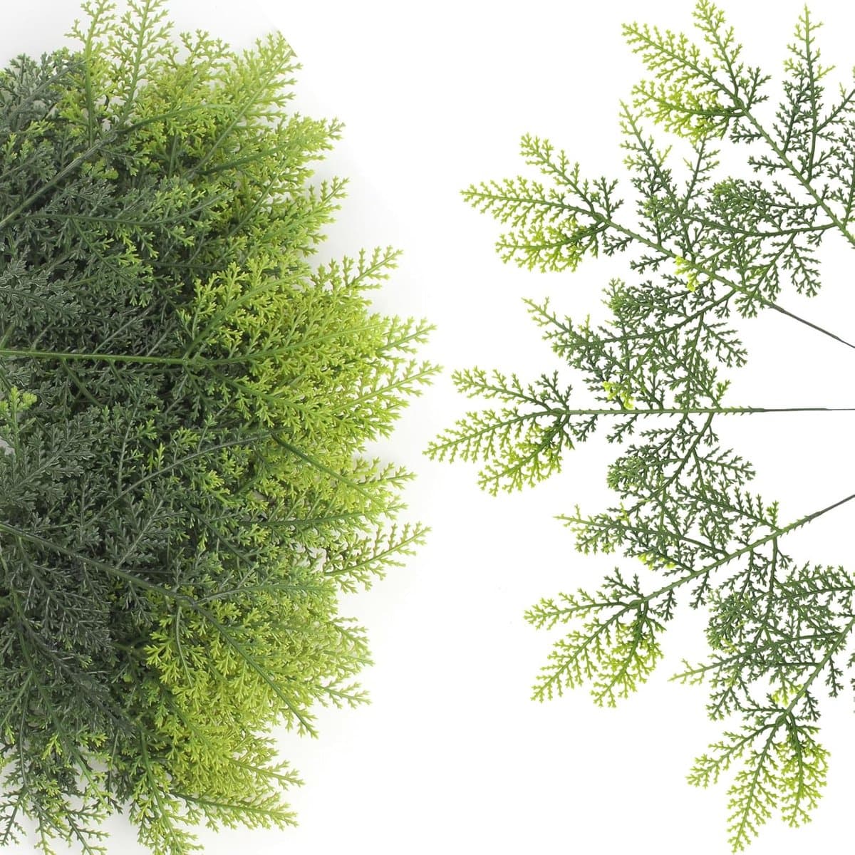 Kunst dennentakken - Kunstdennennaalden - Kerstversiering maken - Realistisch tweekleurig design - 26 cm 50 stuks - Groen
