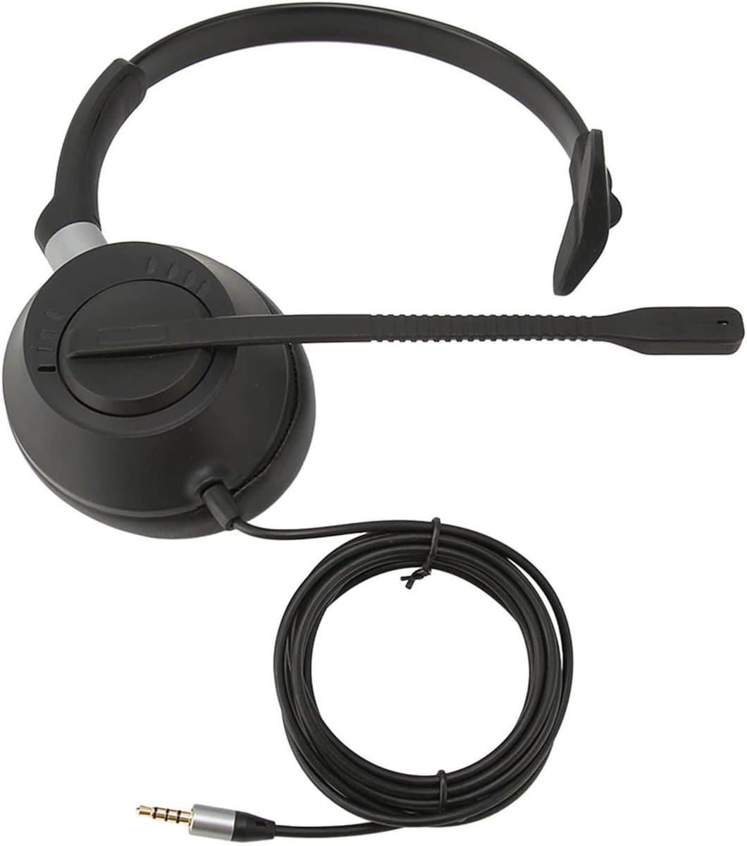 Telefoonheadset - Oorheadset - Thuiswerken - Actieve ruisonderdrukking - Enkel oor - Zwart